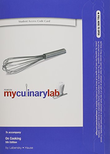 9780135111659: On Cooking, myculinary lab Access Code