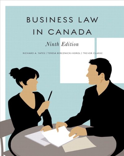 Beispielbild fr Business Law in Canada zum Verkauf von Better World Books