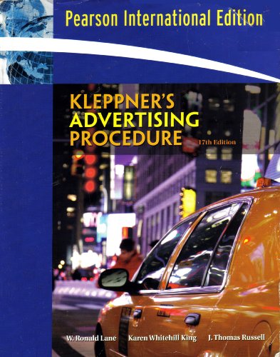 Stock image for Kleppner's Advertising Procedure: International Edition for sale by M & M Books