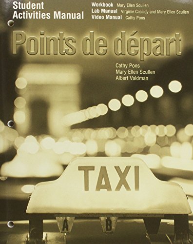 Stock image for Student Activities Manual for Points de Depart for sale by ThriftBooks-Dallas