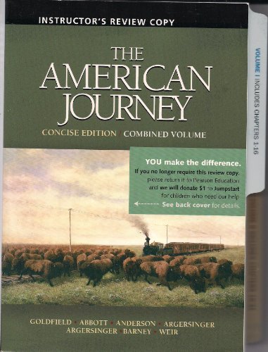 Beispielbild fr The American Journey, Concise Edition, Combined Volume zum Verkauf von Wonder Book