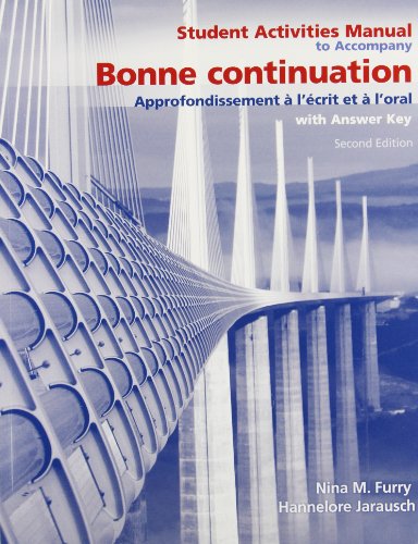 9780135148358: Student Activities Manual for Bonne Continuation: Approfondissement  l crit et  l'oral