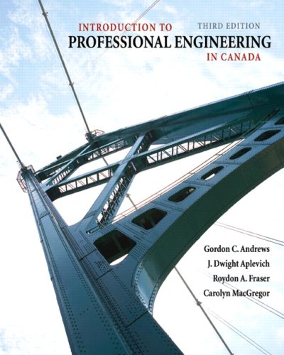 Beispielbild fr Introduction to Professional Engineering in Canada, Third Canadian Edition (3rd Edition) zum Verkauf von Books From California