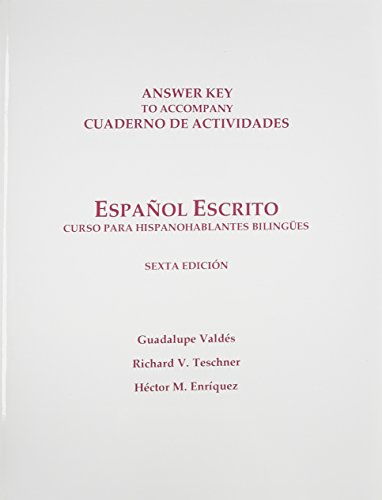 Imagen de archivo de Workbook Answer Key for Espaol escrito: Curso para hispanohablantes bilinges a la venta por Iridium_Books