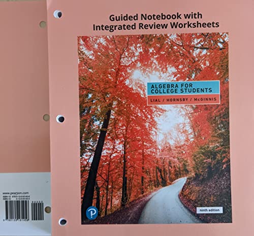 Stock image for Guided Notebook for Algebra for College Students for sale by Walker Bookstore (Mark My Words LLC)