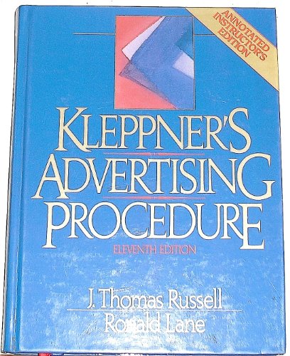Stock image for Kleppner's Advertising Procedure, Annotated Instructor's Edition for sale by HPB-Red