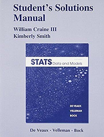 Stock image for Student Solutions Manual for Stats: Data and Models for sale by Palexbooks