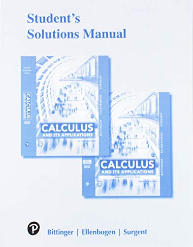 Beispielbild fr Student Solutions Manual for Calculus and Its Applications zum Verkauf von Bulrushed Books