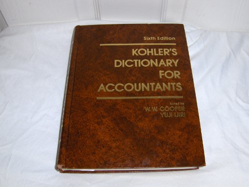 Imagen de archivo de Kohler's Dictionary for Accountants (Prentice-Hall series in accounting) a la venta por SecondSale