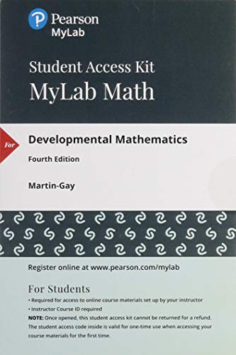 Imagen de archivo de Developmental Mathematics -- MyLab Math with Pearson eText Access Code a la venta por Textbooks_Source