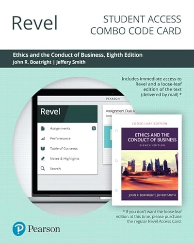 Beispielbild fr Ethics and the Conduct of Business -- Revel + Print Combo Access Code zum Verkauf von BooksRun