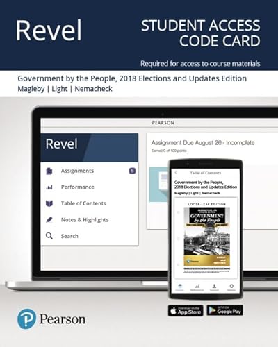 Beispielbild fr Revel for Government by the People, 2018 Elections and Updates Edition -- Access Card zum Verkauf von Better World Books