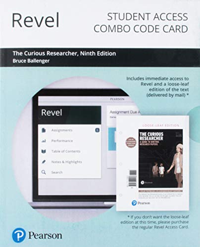 Stock image for Curious Researcher, The: A Guide to Writing Research Papers -- Revel + Print Combo Access Code for sale by Bulrushed Books