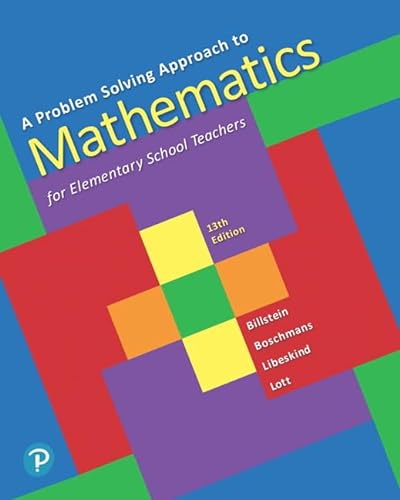 9780135183885: Problem Solving Approach to Mathematics for Elementary School Teachers, A
