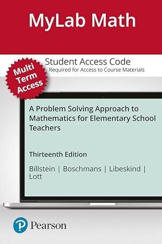 9780135190050: Mylab Math With Pearson Etext -- 24 Month Standalone Access Card -- for a Problem Solving Approach to Mathematics for Elementary School Teachers