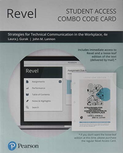 Beispielbild fr Strategies for Technical Communication in the Workplace -- Revel + Print Combo Access Code zum Verkauf von BooksRun