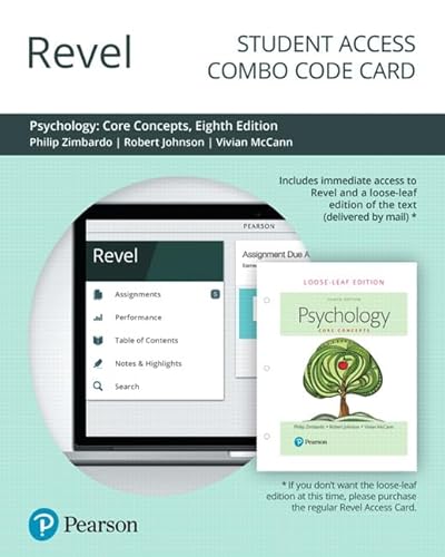 Stock image for Revel for Psychology: Core Concepts -- Combo Access Card for sale by HPB-Red