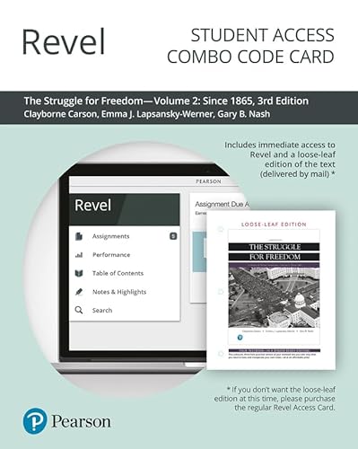 Imagen de archivo de Revel for The Struggle for Freedom, Volume 2: Since 1865 -- Combo Access Card a la venta por Textbooks_Source
