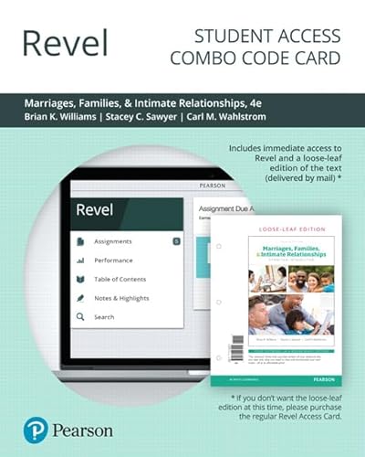 Imagen de archivo de Revel for Marriages, Families, and Intimate Relationships -- Combo Access Card a la venta por BooksRun