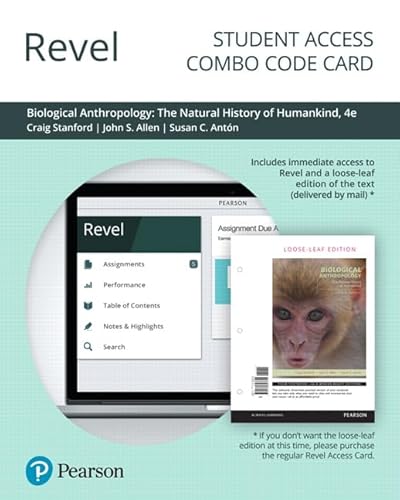 9780135193532: Revel for Biological Anthropology: The Natural History of Humankind -- Combo Access Card