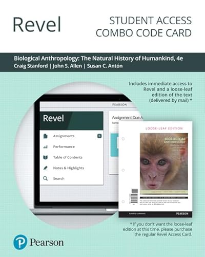 Stock image for Revel for Biological Anthropology: The Natural History of Humankind -- Combo Access Card for sale by Textbooks_Source