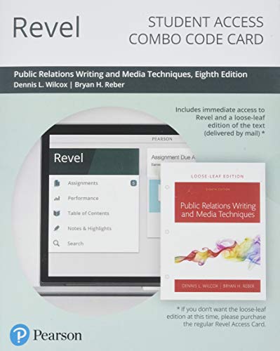 Stock image for Public Relations Writing and Media Techniques -- Revel + Print Combo Access Code for sale by A Team Books