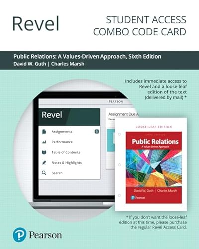 Beispielbild fr Public Relations: A Values-Driven Approach -- Revel + Print Combo Access Code zum Verkauf von Textbooks_Source