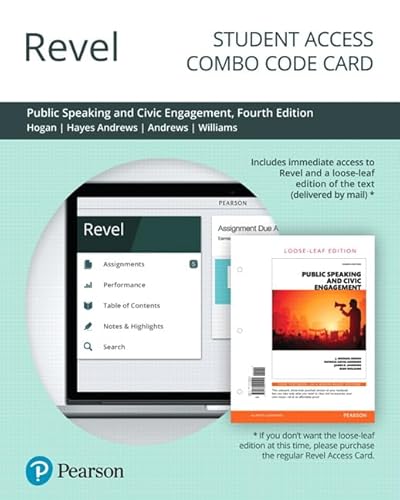 Imagen de archivo de Revel for Public Speaking and Civic Engagement -- Combo Access Card a la venta por Textbooks_Source