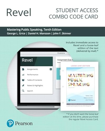 9780135197653: Revel for Mastering Public Speaking -- Combo Access Card