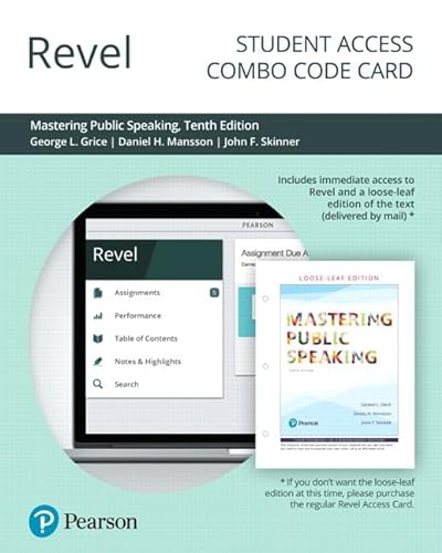 9780135197653: Mastering Public Speaking -- Revel + Print Combo Access Code