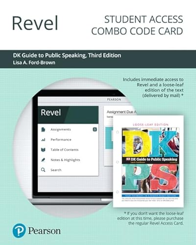 Imagen de archivo de Revel for DK Guide to Public Speaking -- Combo Access Card a la venta por Textbooks_Source