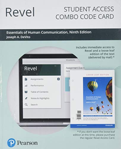 Beispielbild fr Revel for Essentials of Human Communication -- Combo Access Card (9th Edition) zum Verkauf von SecondSale