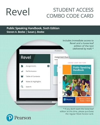 Beispielbild fr Public Speaking Handbook -- Revel + Print Combo Access Code zum Verkauf von BooksRun