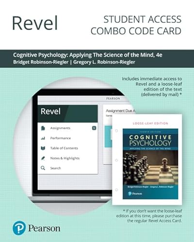 Beispielbild fr Revel for Cognitive Psychology: Applying The Science of the Mind -- Combo Access Card zum Verkauf von SecondSale