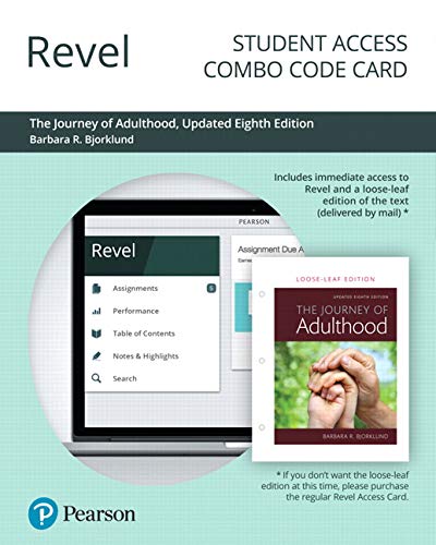 Beispielbild fr Revel for Journey of Adulthood, Updated Edition -- Combo Access Card zum Verkauf von Textbooks_Source