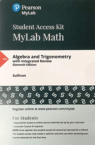 Beispielbild fr Algebra and Trigonometry -- MyLab Math with Pearson eText Access Code zum Verkauf von BooksRun