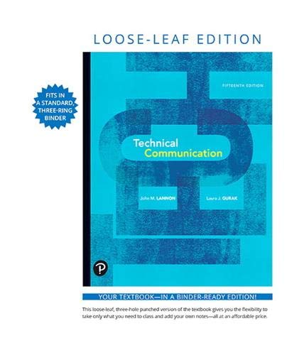 Stock image for Technical Communication, Loose-Leaf Edition for sale by Campus Bookstore