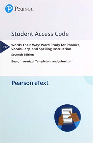 Beispielbild fr Words Their Way Digital -- Component Access Card -- for Words Their Way Word Study for Phonics, Vocabulary, and Spelling Instruction zum Verkauf von TextbookRush