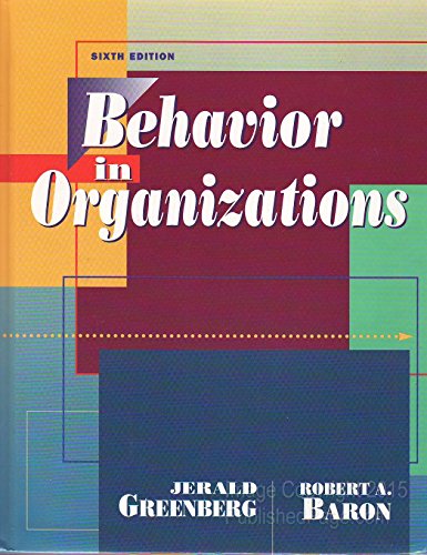 Imagen de archivo de Behavior in Organization a la venta por Better World Books