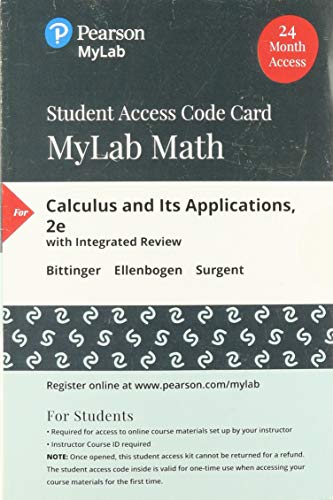 Imagen de archivo de Calculus and Its Applications -- MyLab Math with Pearson eText Access Code a la venta por BooksRun