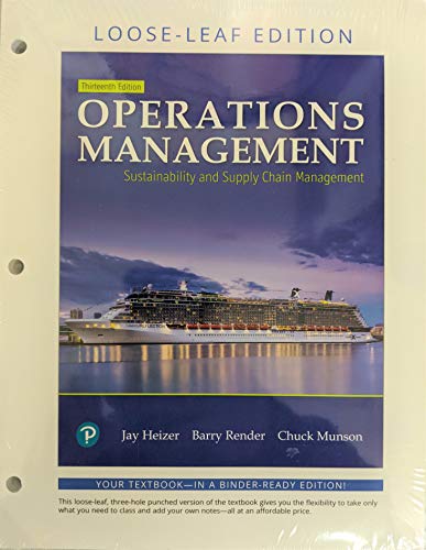 Beispielbild fr Operations Management: Sustainability and Supply Chain Management zum Verkauf von BooksRun