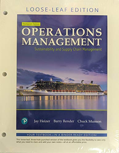 Imagen de archivo de Operations Management: Sustainability and Supply Chain Management a la venta por BooksRun