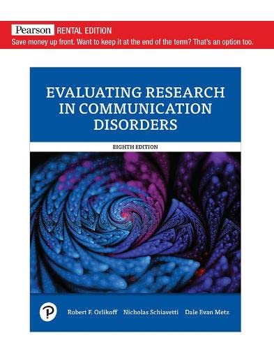 Imagen de archivo de Evaluating Research in Communication Disorders (8th Edition) a la venta por Facetextbooks