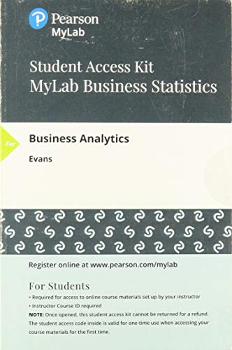 Stock image for Mylab Statistics With Pearson Etext -- 24 Month Standalone Access Card -- for Business Analytics for sale by Buchpark