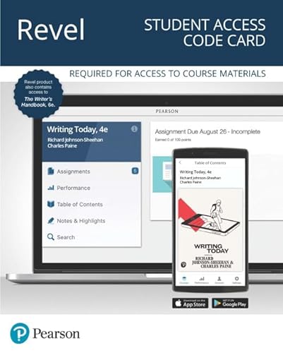 Stock image for Revel for Writing Today Plus The Writer's Handbook -- Access Code Card for sale by Textbooks_Source