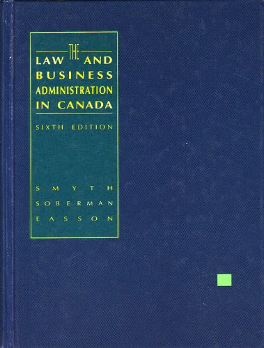 Beispielbild fr The Law And Business Administration In Canada zum Verkauf von Olmstead Books