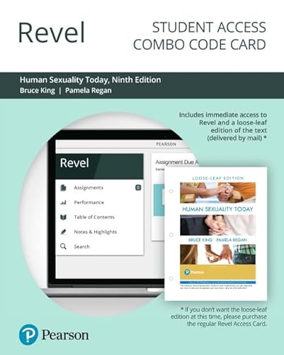 Imagen de archivo de Revel for Human Sexuality Today -- Combo Access Card (9th Edition) a la venta por SecondSale