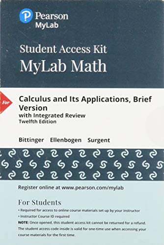 Beispielbild fr MyLab Math with Pearson eText -- 24-Month Standalone Access Card -- for Calculus and Its Applications, Brief Version zum Verkauf von A Team Books