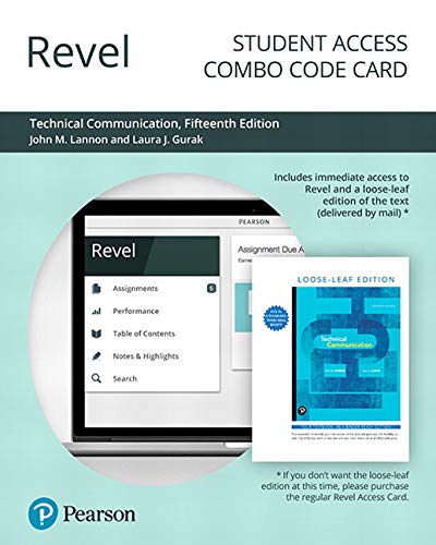 Imagen de archivo de Technical Communication -- Revel + Print Combo Access Code a la venta por Book Deals