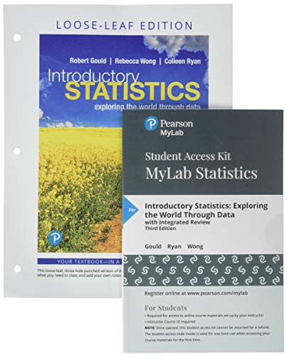Imagen de archivo de Introductory Statistics, Loose-Leaf Edition Plus MyLab Statistics -- Access Card Package a la venta por HPB-Red